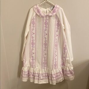 Versace 24 months, White and Pink Long Sleeve Dress